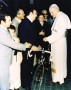 Ernesto Colnago bring the gold bike to Pope John Paul II in Rome